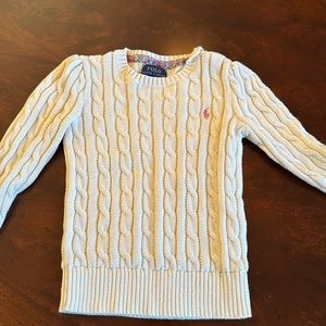 Cream color Ralph Lauren polo girls cable sweater size 6